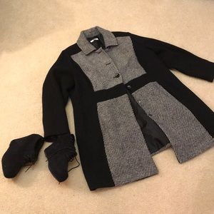 dressbarn black and white 39 in long Jacket -3X